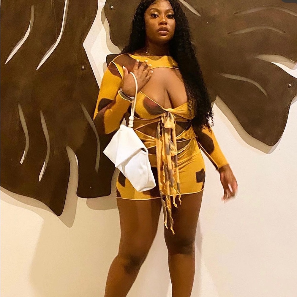 Mesh , mini dress.